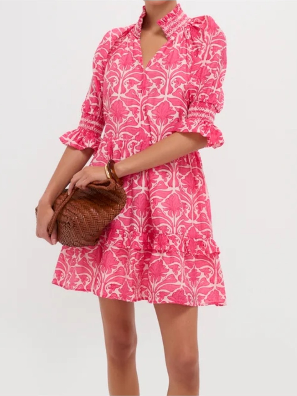 English Factory Guava Geo Floral Sarah Mini Dress, Size Small